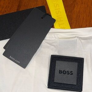 Boss White Tee with Black Logo Patch